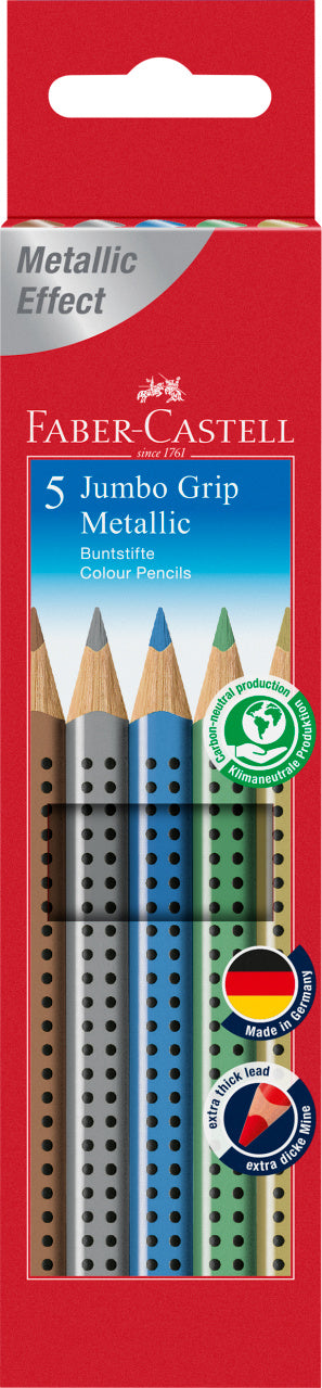 CREIOANE COLORATE 5 CULORI METALIZATE JUMBO GRIP FABER-CASTELL CREIOANE COLORATE 5 CULORI METALIZATE JUMBO GRIP FABER-CASTELL